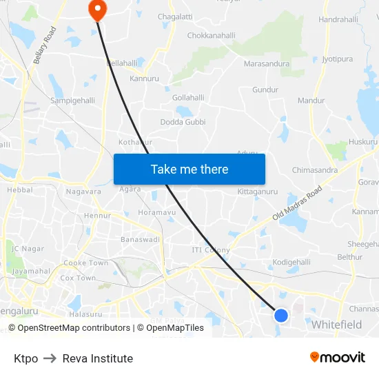 Ktpo to Reva Institute map