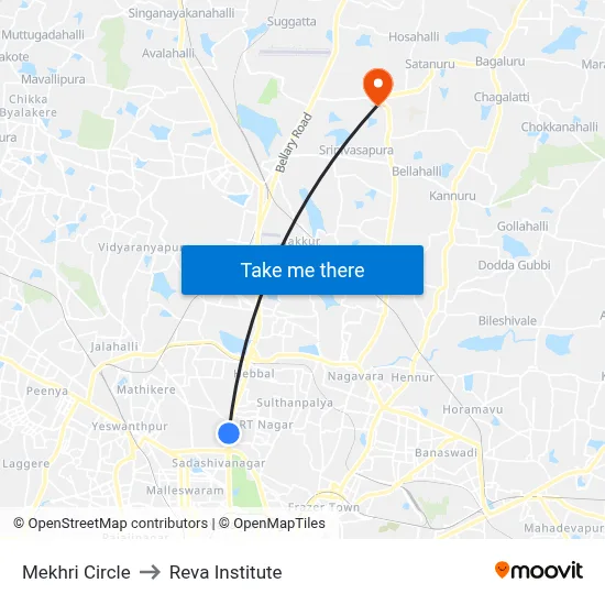 Mekhri Circle to Reva Institute map