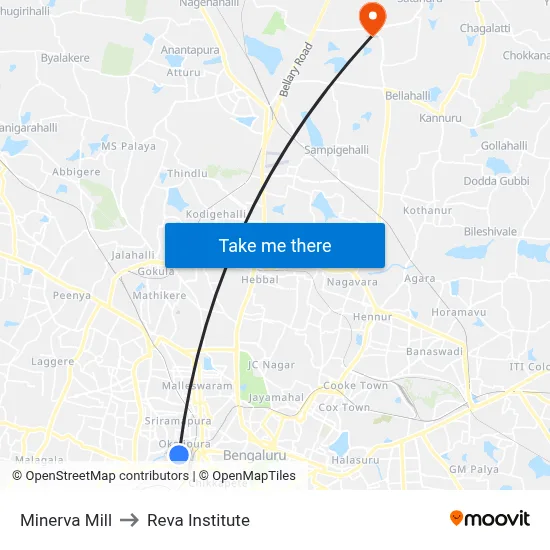 Minerva Mill to Reva Institute map