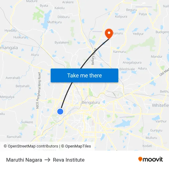 Maruthi Nagara to Reva Institute map
