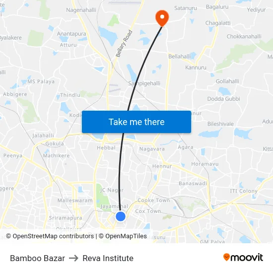 Bamboo Bazar to Reva Institute map
