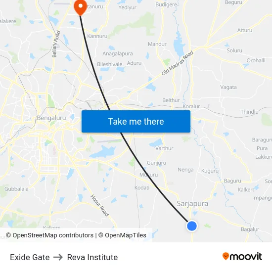 Exide Gate to Reva Institute map