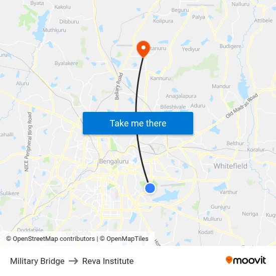 Military Bridge to Reva Institute map