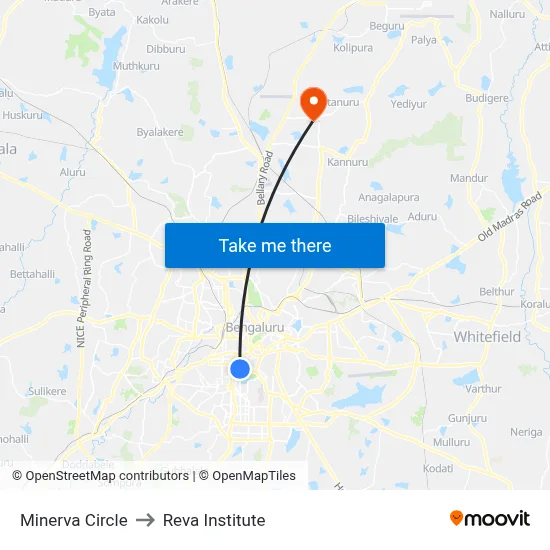 Minerva Circle to Reva Institute map