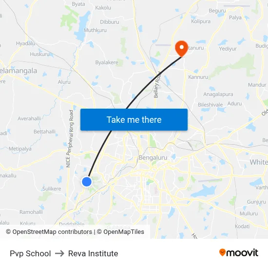 Pvp School to Reva Institute map