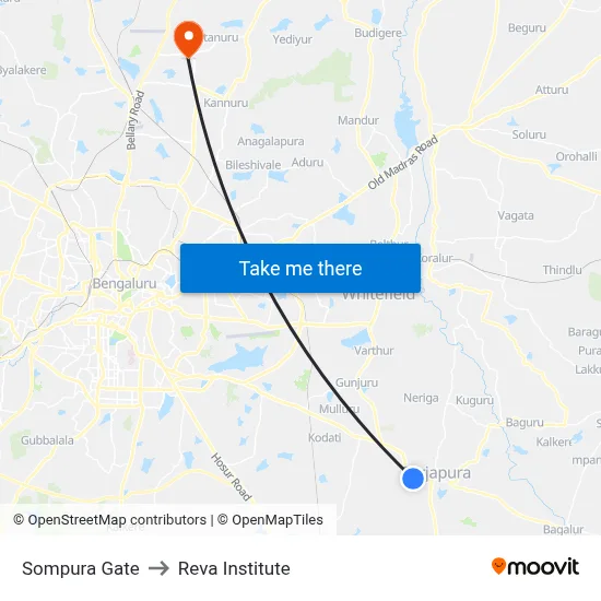 Sompura Gate to Reva Institute map
