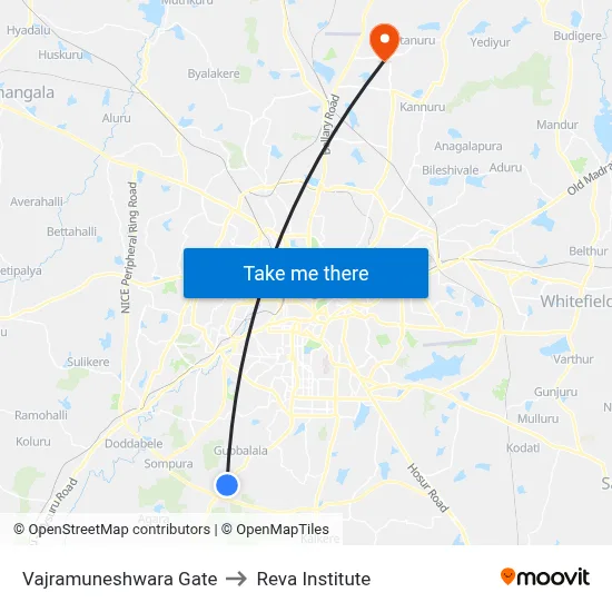 Vajramuneshwara Gate to Reva Institute map