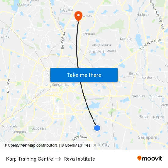 Ksrp Training Centre to Reva Institute map