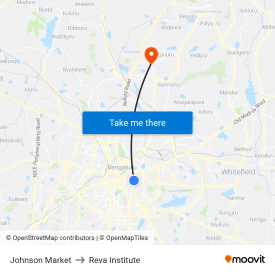 Johnson Market to Reva Institute map