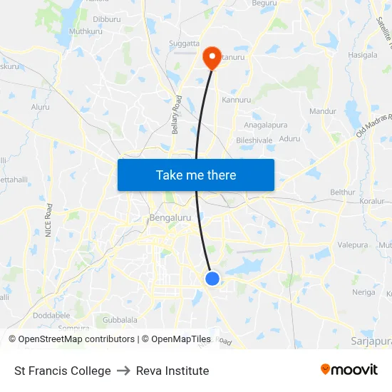 St Francis College to Reva Institute map