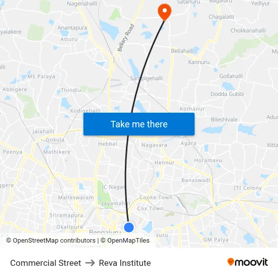 Commercial Street to Reva Institute map