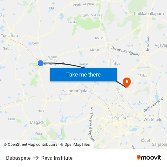 Dabaspete to Reva Institute map