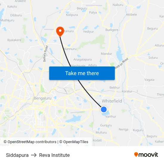 Siddapura to Reva Institute map
