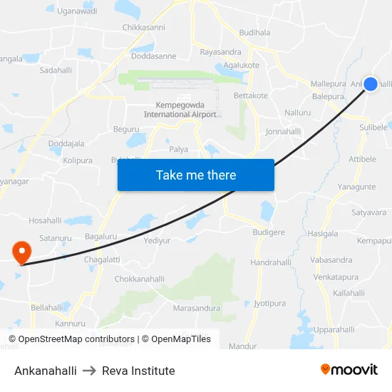 Ankanahalli to Reva Institute map