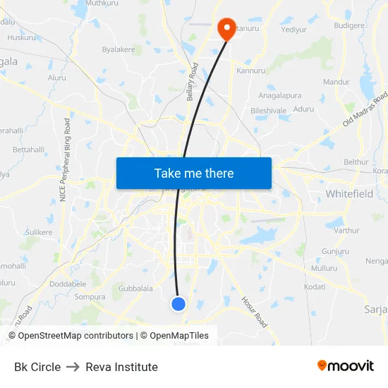 Bk Circle to Reva Institute map
