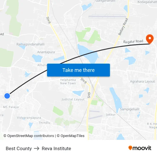 Best County to Reva Institute map