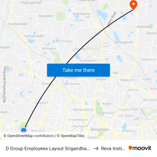 D Group Employees Layout Srigandhada Kaval to Reva Institute map