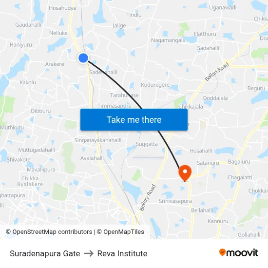 Suradenapura Gate to Reva Institute map