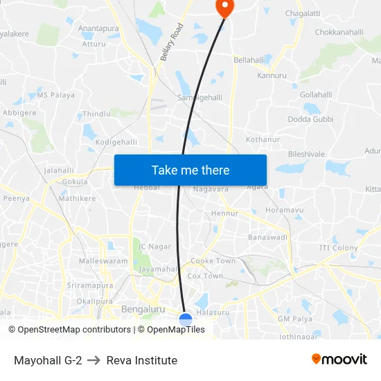 Mayohall G-2 to Reva Institute map