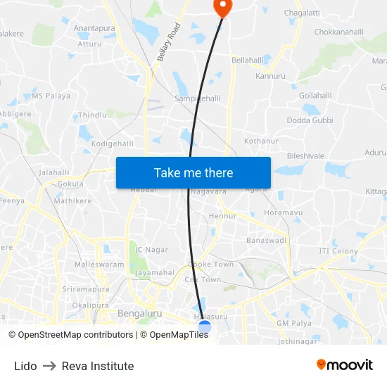 Lido to Reva Institute map