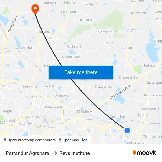 Pattandur Agrahara to Reva Institute map