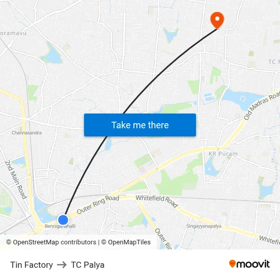 Tin Factory to TC Palya map