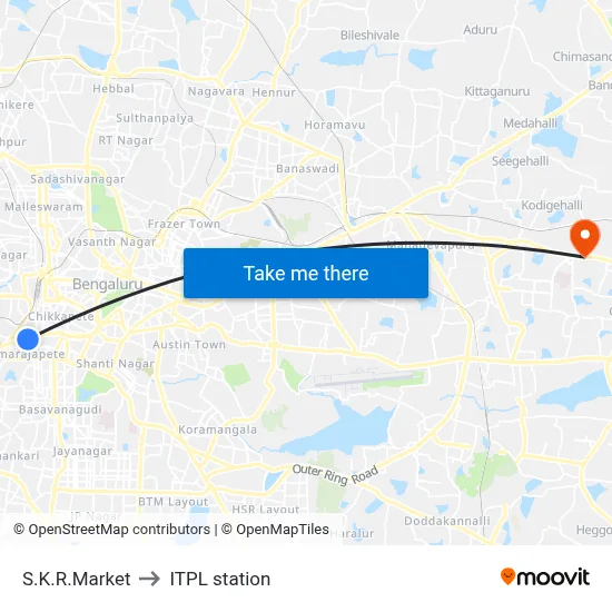 S.K.R.Market to ITPL station map