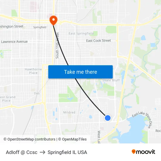 Adloff @ Ccsc to Springfield IL USA map