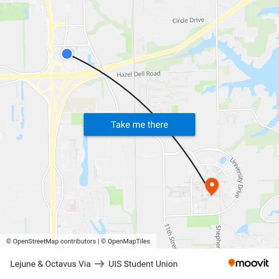 Lejune & Octavus Via to UIS Student Union map