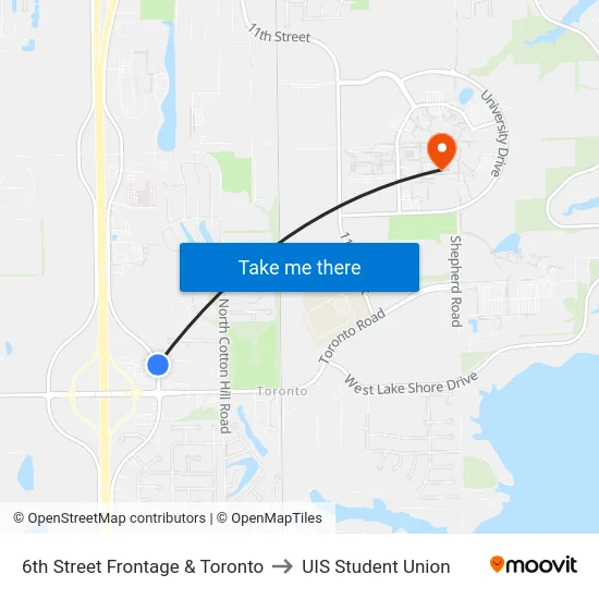 6th Street Frontage & Toronto to UIS Student Union map