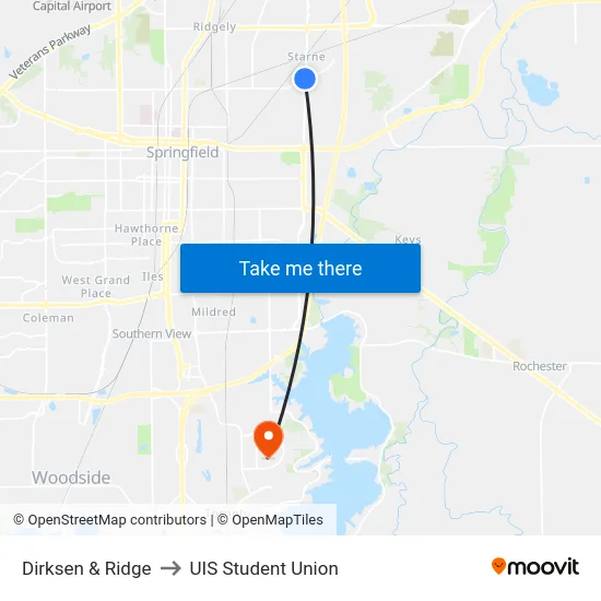 Dirksen & Ridge to UIS Student Union map