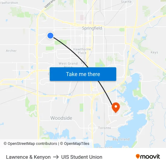Lawrence & Kenyon to UIS Student Union map
