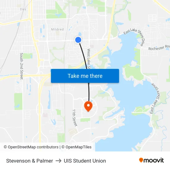 Stevenson & Palmer to UIS Student Union map