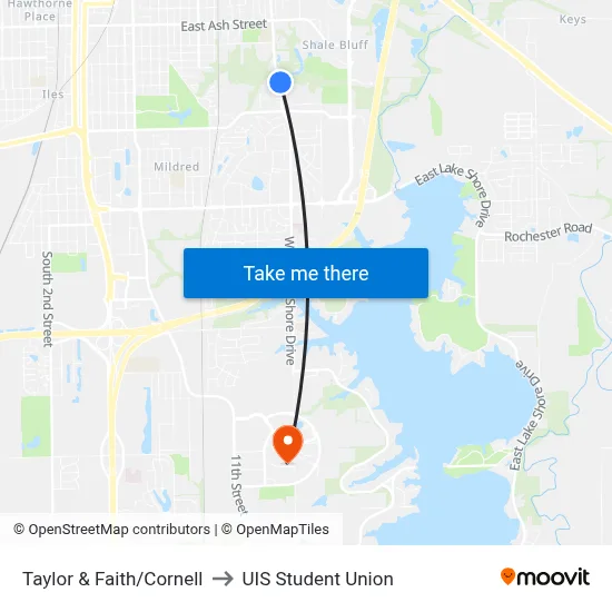 Taylor & Faith/Cornell to UIS Student Union map