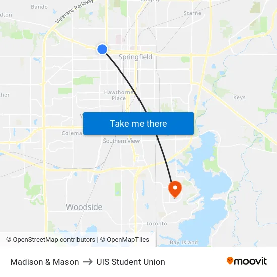 Madison & Mason to UIS Student Union map