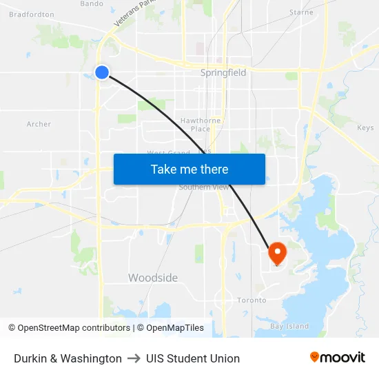 Durkin & Washington to UIS Student Union map