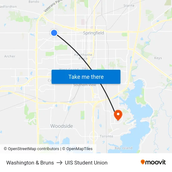 Washington & Bruns to UIS Student Union map