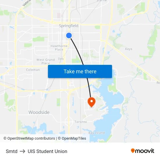 Smtd to UIS Student Union map