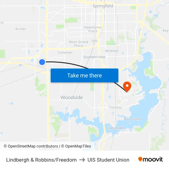 Lindbergh & Robbins/Freedom to UIS Student Union map