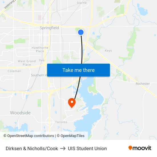 Dirksen & Nicholls/Cook to UIS Student Union map