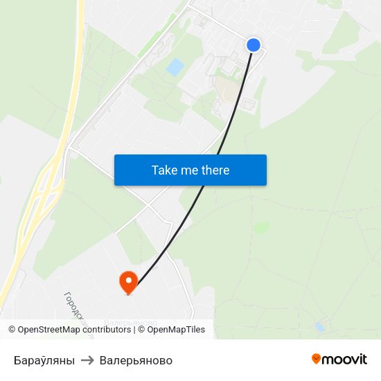 Бараўляны to Валерьяново map