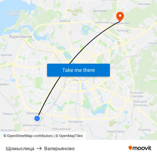 Щомыслица to Валерьяново map