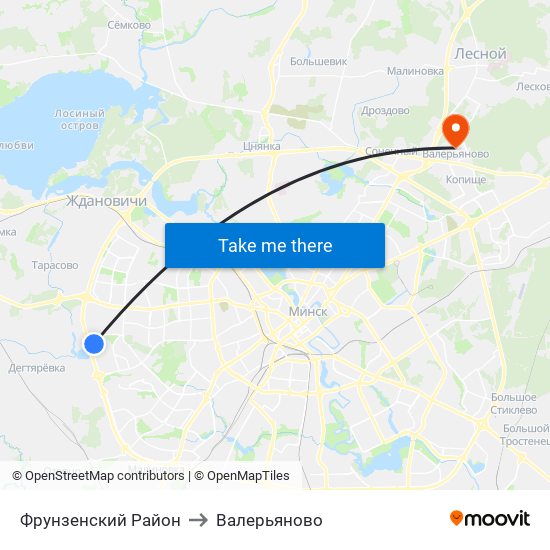Фрунзенский Район to Валерьяново map