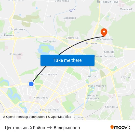 Центральный Район to Валерьяново map