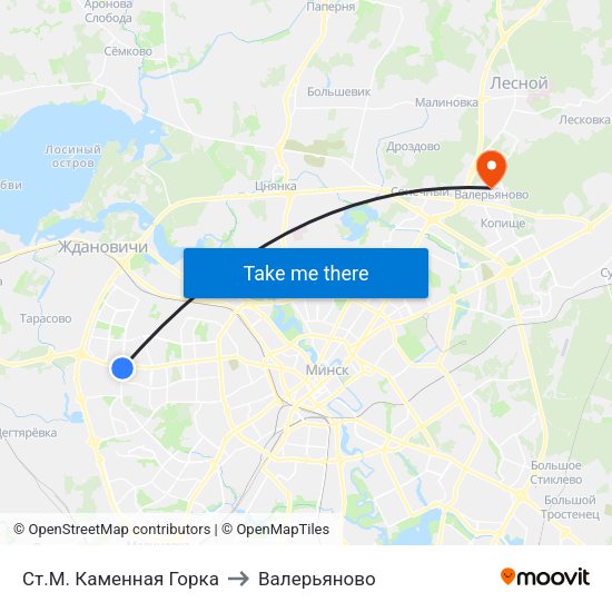 Ст.М. Каменная Горка to Валерьяново map