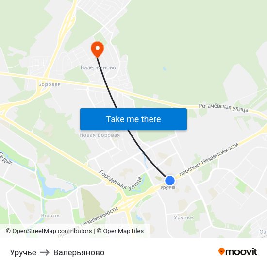 Уручье to Валерьяново map