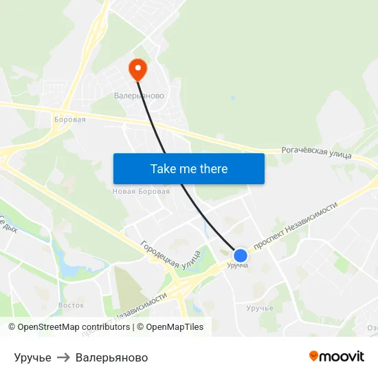 Уручье to Валерьяново map
