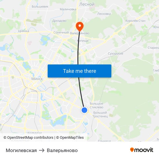 Могилевская to Валерьяново map