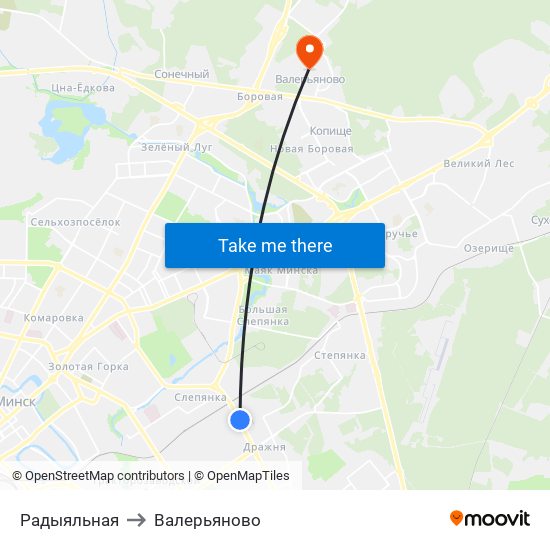 Радыяльная to Валерьяново map