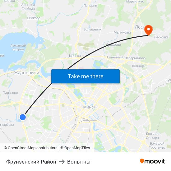 Фрунзенский Район to Вопытны map